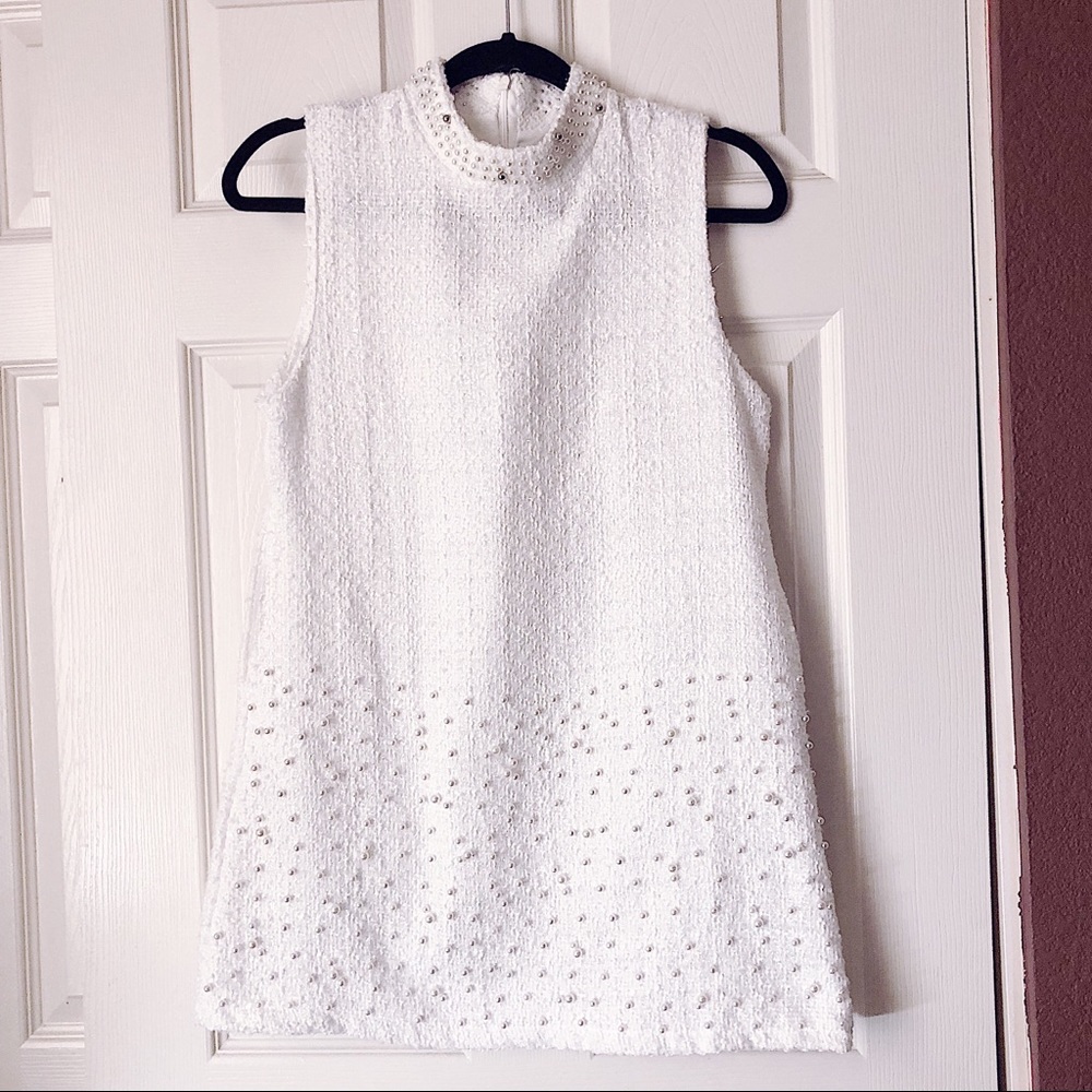 White dress with pearl